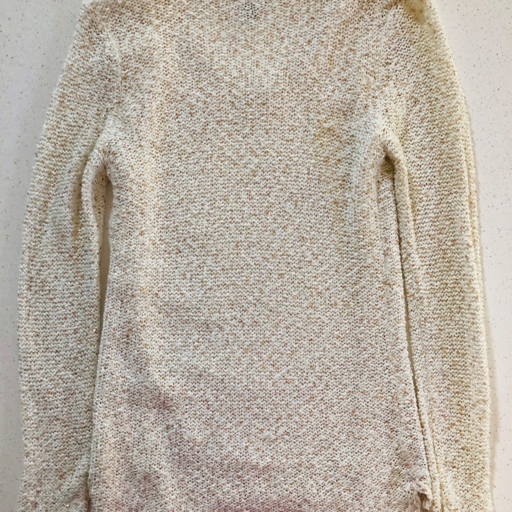 Apt 9 Sparkly cream and gold sweater with full underlining slip - Picture 2 of 3